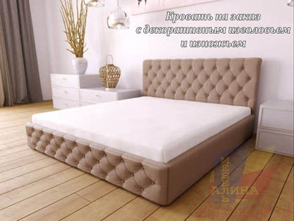 Кровати на заказ с декоративным изголовьем